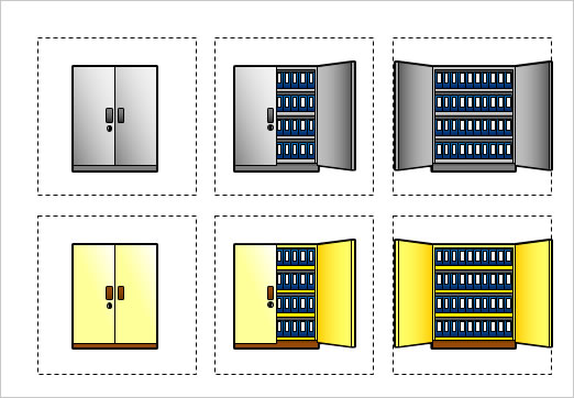 キャビネットのイラスト2 パワーポイント パワポ素材のぱわぽすけ