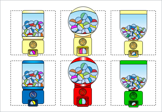 カプセルトイマシンのイラスト パワーポイント パワポ素材のぱわ