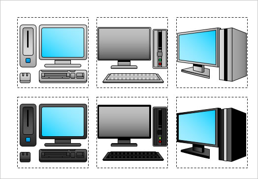 デスクトップパソコンのイラストの画像１