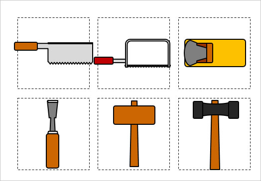 工具・大工道具のイラスト（１）の画像１