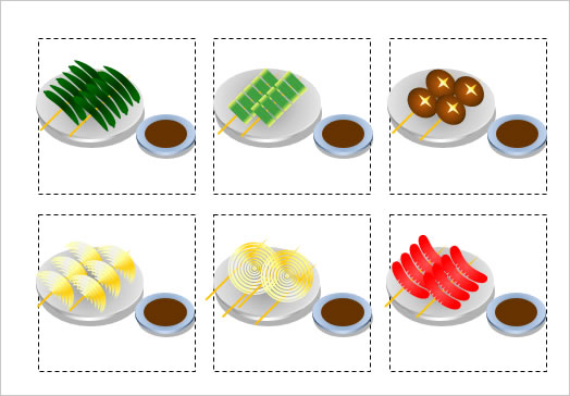 野菜串焼きのイラスト（２）の画像２