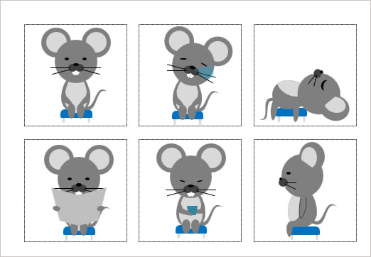 座っているネズミのイラストの画像２