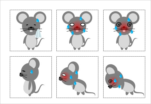 熱中症気味のネズミのイラストの画像２