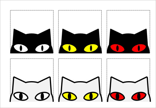ネコの目のイラストの画像