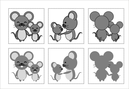 ネズミの親子のイラストの画像