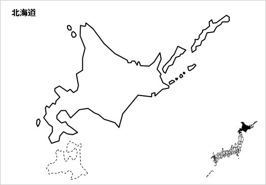 北海道の白地図 パワーポイント パワポ素材のぱわぽすけ