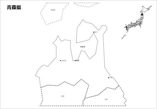 青森県の白地図の画像２