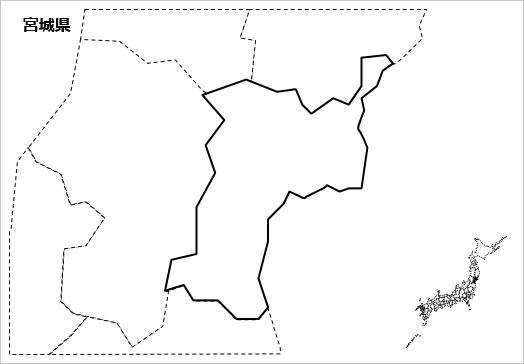宮城県の白地図の画像１