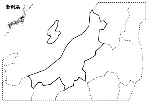 新潟県の白地図 パワーポイント パワポ素材のぱわぽすけ