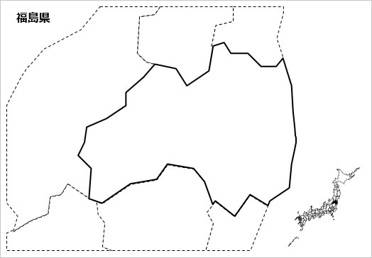 福島県の白地図 パワーポイント パワポ素材のぱわぽすけ