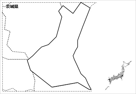 茨城県の白地図の画像１