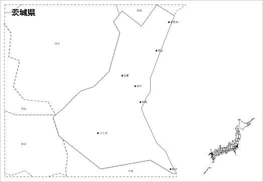 茨城県の白地図の画像２
