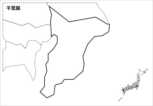 千葉県の白地図 パワーポイント パワポ素材のぱわぽすけ