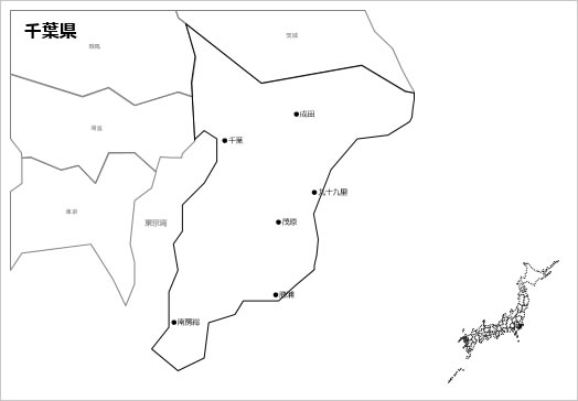 千葉県の白地図の画像２