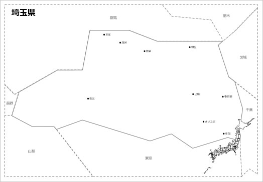 埼玉県の白地図の画像２
