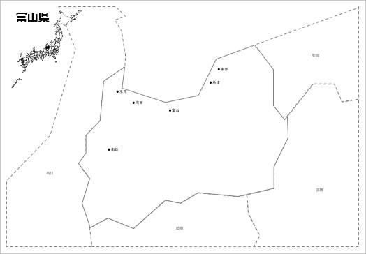 富山県の白地図の画像２