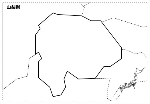 山梨県の白地図の画像１