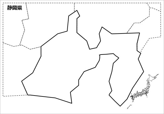 静岡県の白地図 パワーポイント パワポ素材のぱわぽすけ