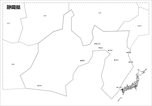 静岡県の白地図の画像２