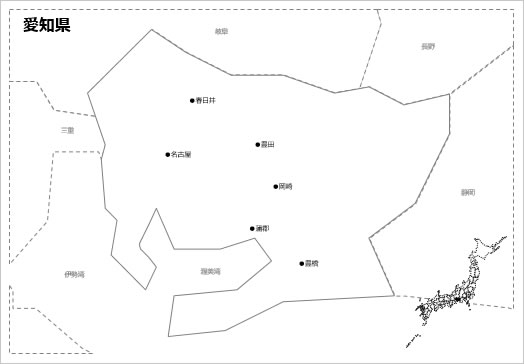 愛知県の白地図の画像２