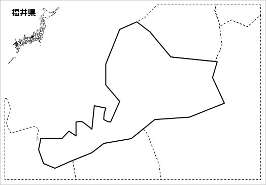 福井県の白地図の画像１