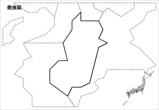 奈良県の白地図の画像１