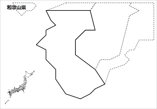 和歌山県の白地図の画像１