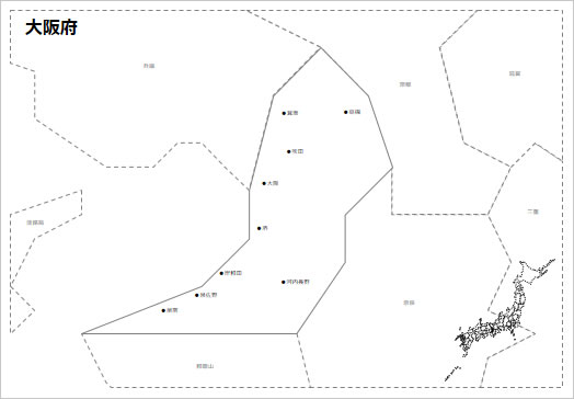 大阪府の白地図の画像２