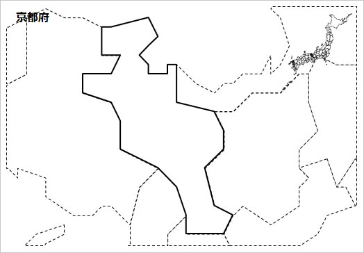 京都府の白地図 パワーポイント パワポ素材のぱわぽすけ