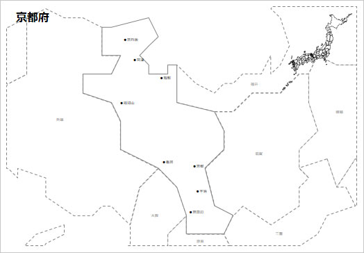 京都府の白地図の画像２