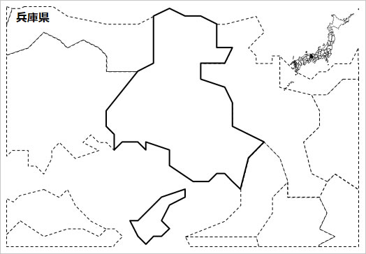 兵庫県の白地図の画像１