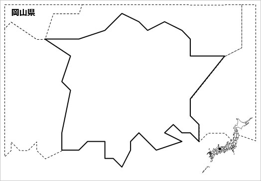 岡山県の白地図の画像１
