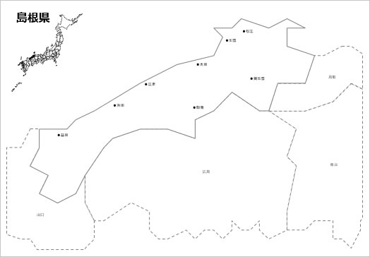 島根県の白地図の画像２