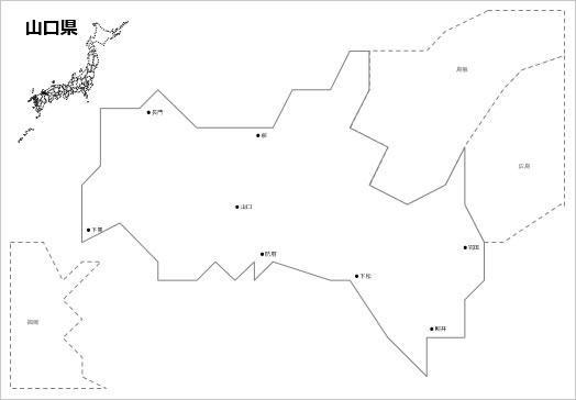 山口県の白地図の画像２