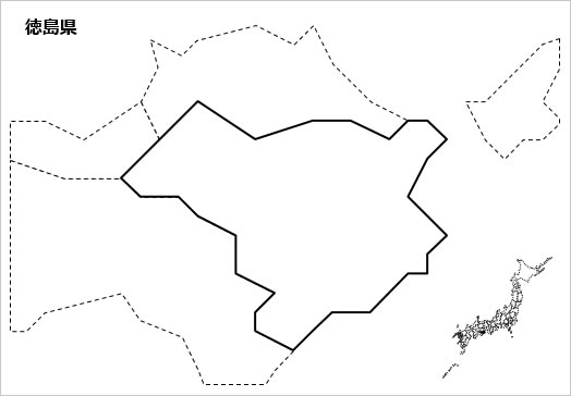 徳島県の白地図の画像１