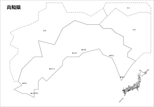 高知県の白地図の画像２