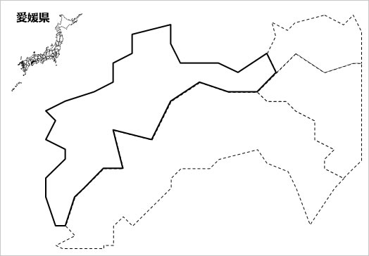 愛媛県の白地図の画像１