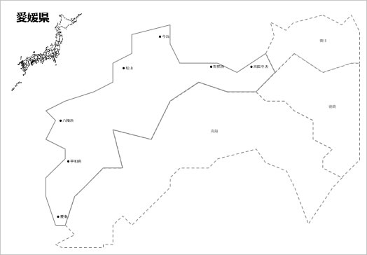 愛媛県の白地図の画像２
