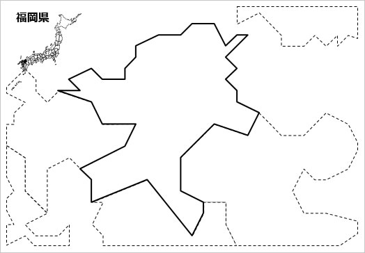 福岡県の白地図の画像１