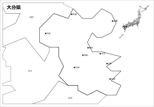 大分県の白地図の画像２