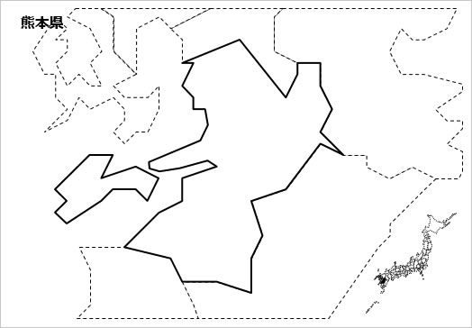 熊本県の白地図の画像１