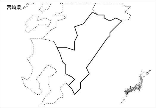 宮崎県の白地図の画像１