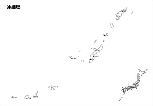 沖縄県の白地図の画像２