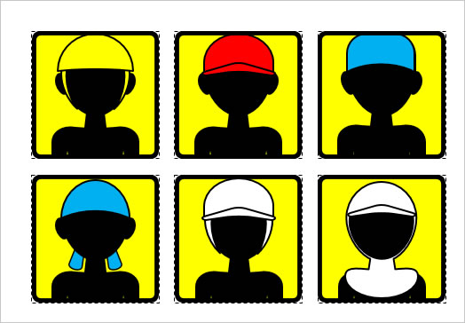 ヘルメットなどの頭への着用マークの画像２
