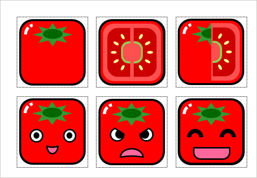 トマトのアイコンイラストの画像