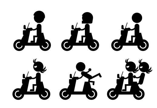 原付バイク運転のイラスト Png形式イラスト画像 パワポ素材のぱわぽすけ
