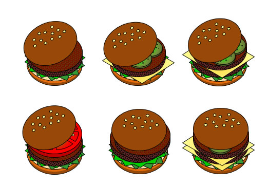 ハンバーガーのイラストの画像１