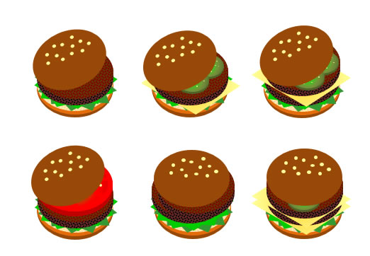 ハンバーガーのイラストの画像２
