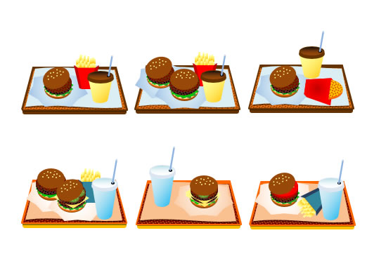 ハンバーガーセットのイラストの画像２