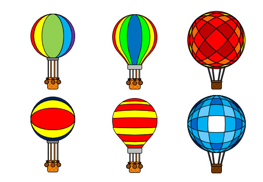 気球のイラストの画像